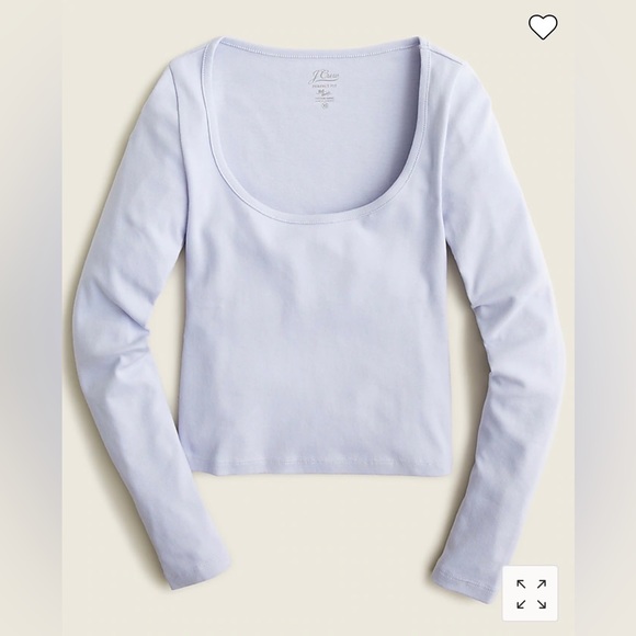 J.Crew scoopneck ribbed long-sleeve T-shirt in peri shadow - Picture 1 of 2